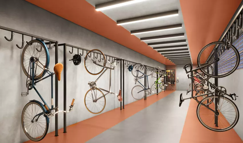 Perspectiva artística do bicicletário